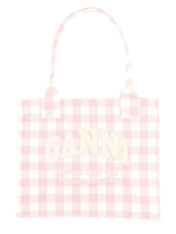 GANNI "VICKY CHECK" TOTE BAG LARGE sold by Siebentaschen