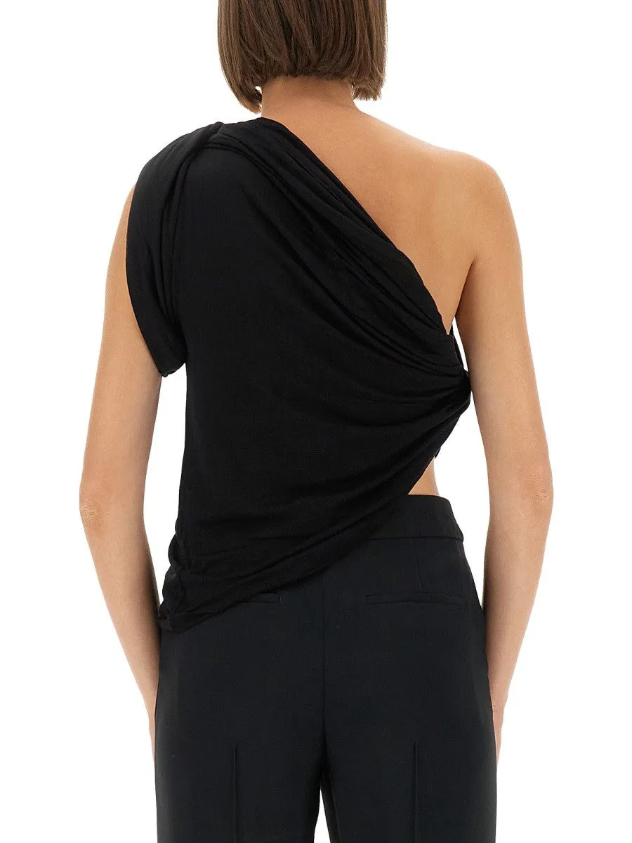 RICK OWENS LILIES DRAPED ONE-SHOULDER TOP sold by Siebentaschen
