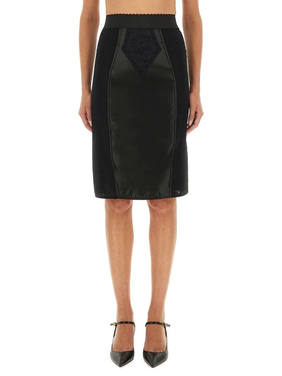 Dolce & Gabbana SATIN AND POWERNET MIDI SKIRT sold by Siebentaschen product image thumbnail 2