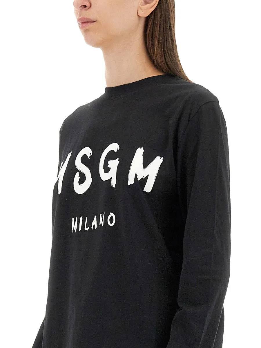 msgm T-SHIRT WITH BRUSHED LOGO sold by Siebentaschen product image thumbnail 2