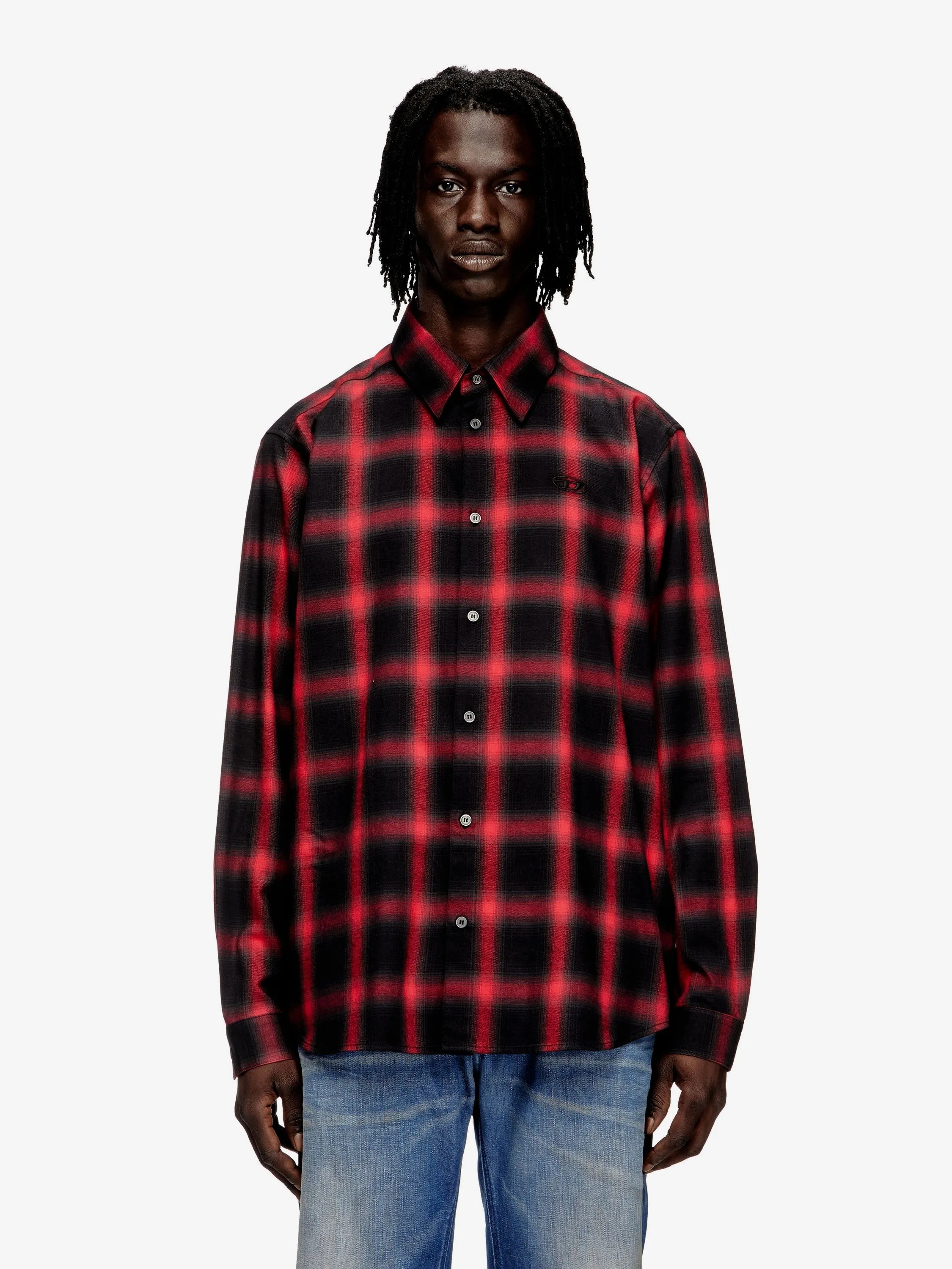Diesel S-Simply Check cotton blend shirt sold by Siebentaschen product image thumbnail 2