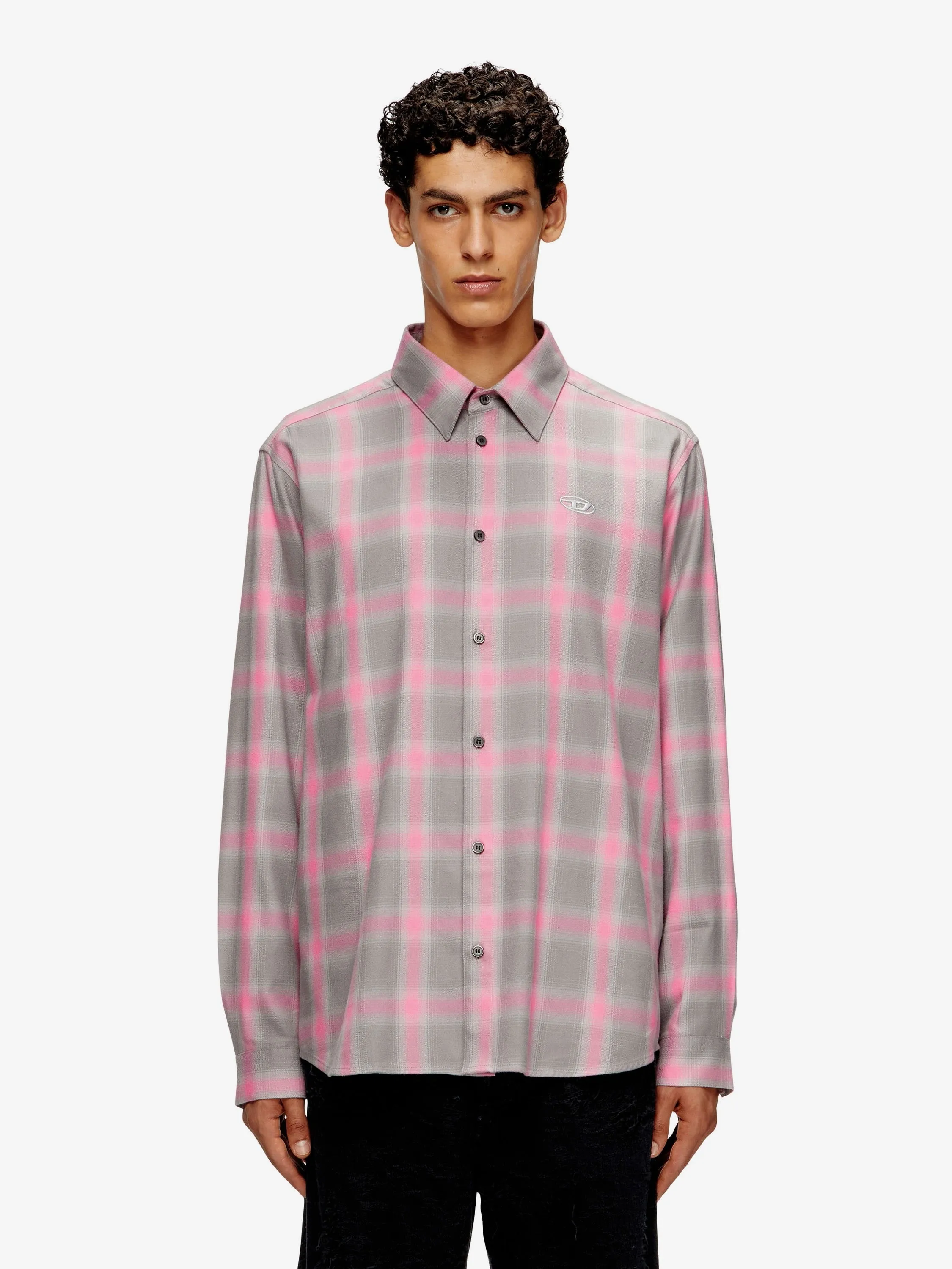 Diesel S-Simply Check cotton blend shirt sold by Siebentaschen product image thumbnail 3