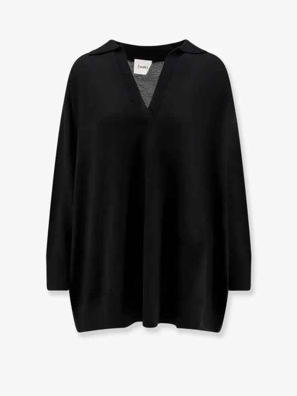 NUDE Virgin wool maxi polo shirt sold by Siebentaschen