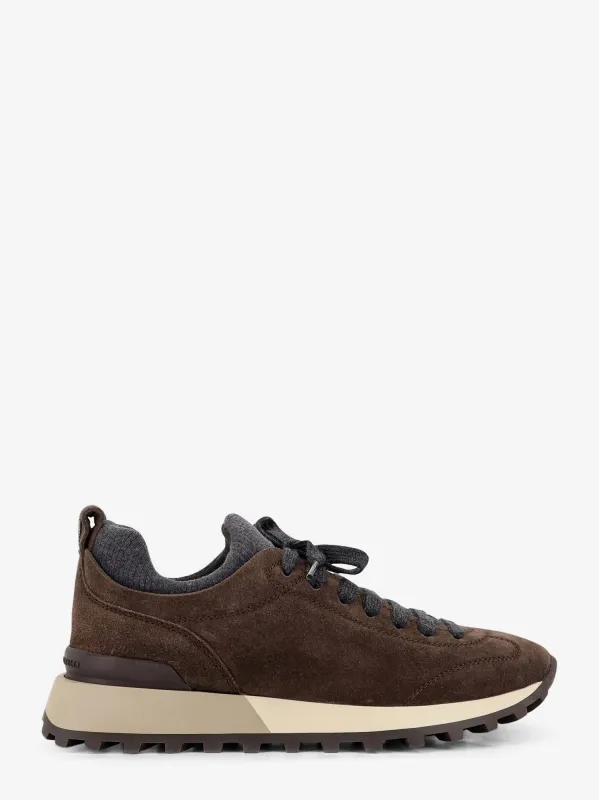 Brunello Cucinelli Suede sneakers with Monili detail on the back sold by Siebentaschen