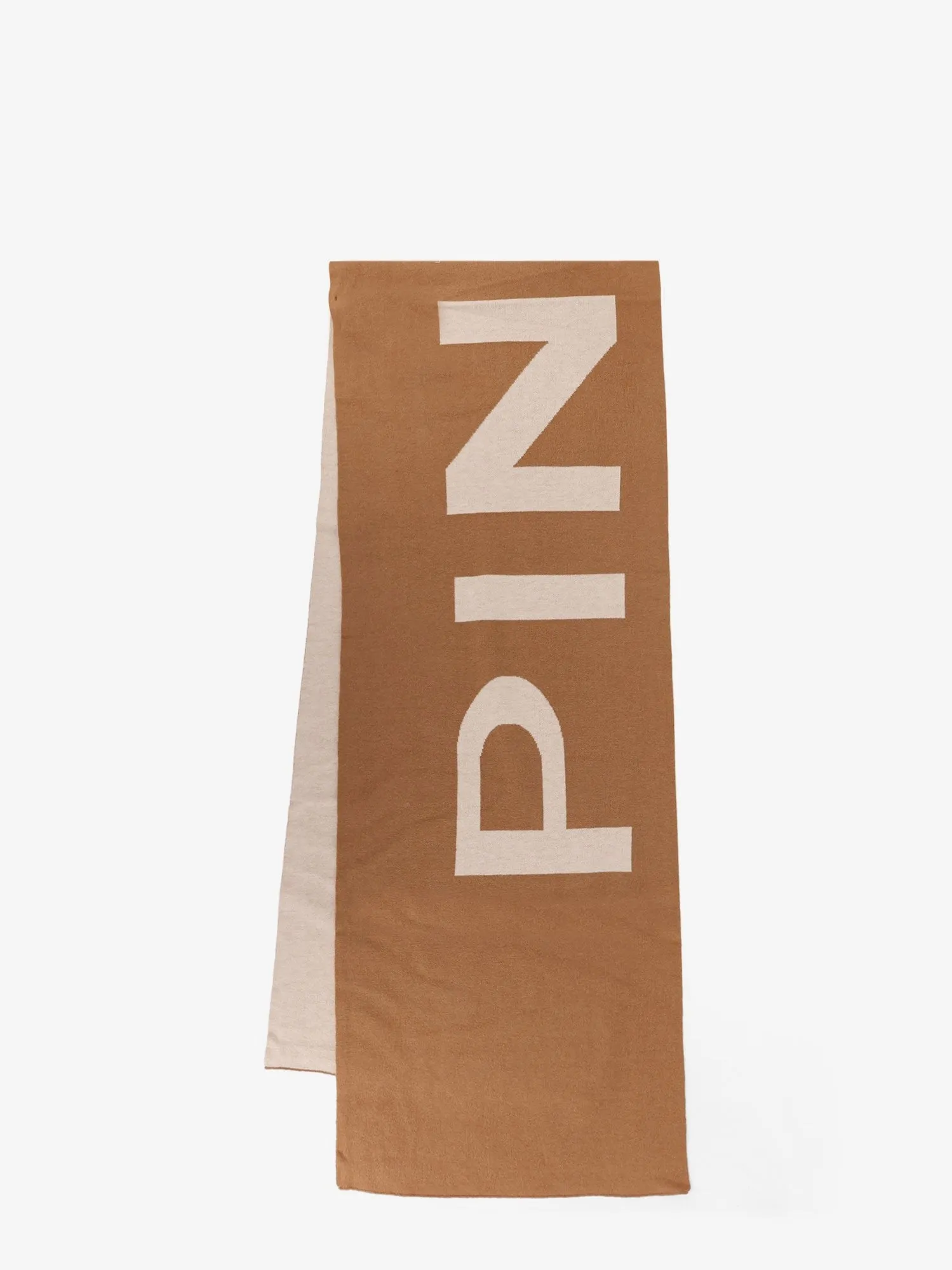 Pinko Merino wool scarf with logo print sold by Siebentaschen