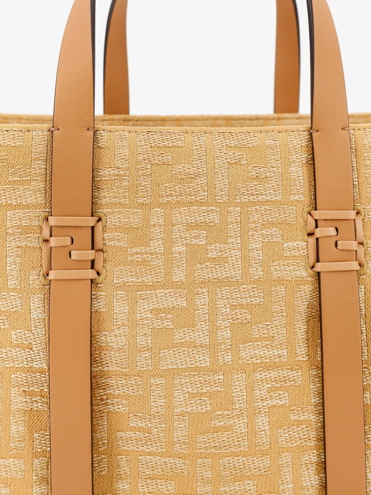 Fendi Summer Tote rafia shoulder bag with all-over FF logo sold by Siebentaschen product image thumbnail 5