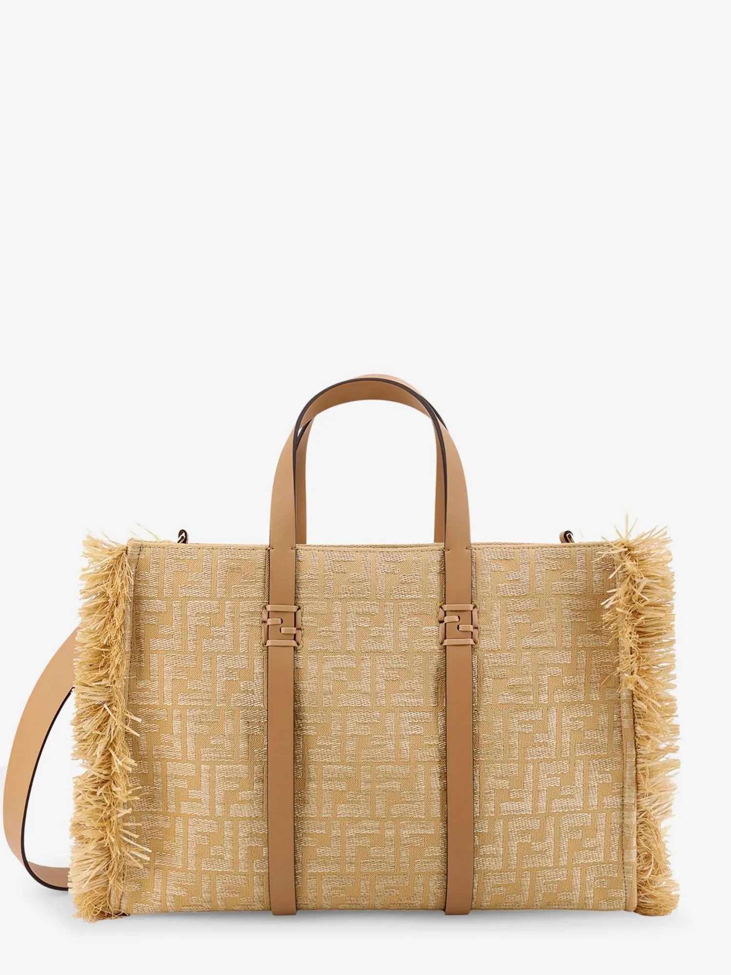 Fendi Summer Tote rafia shoulder bag with all-over FF logo sold by Siebentaschen
