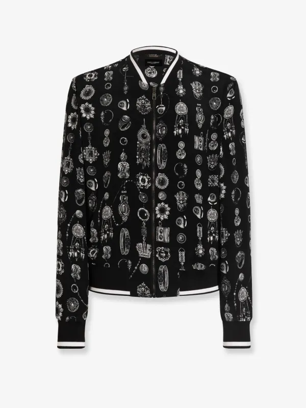 Dolce & Gabbana Silk bomber with icnic print sold by Siebentaschen