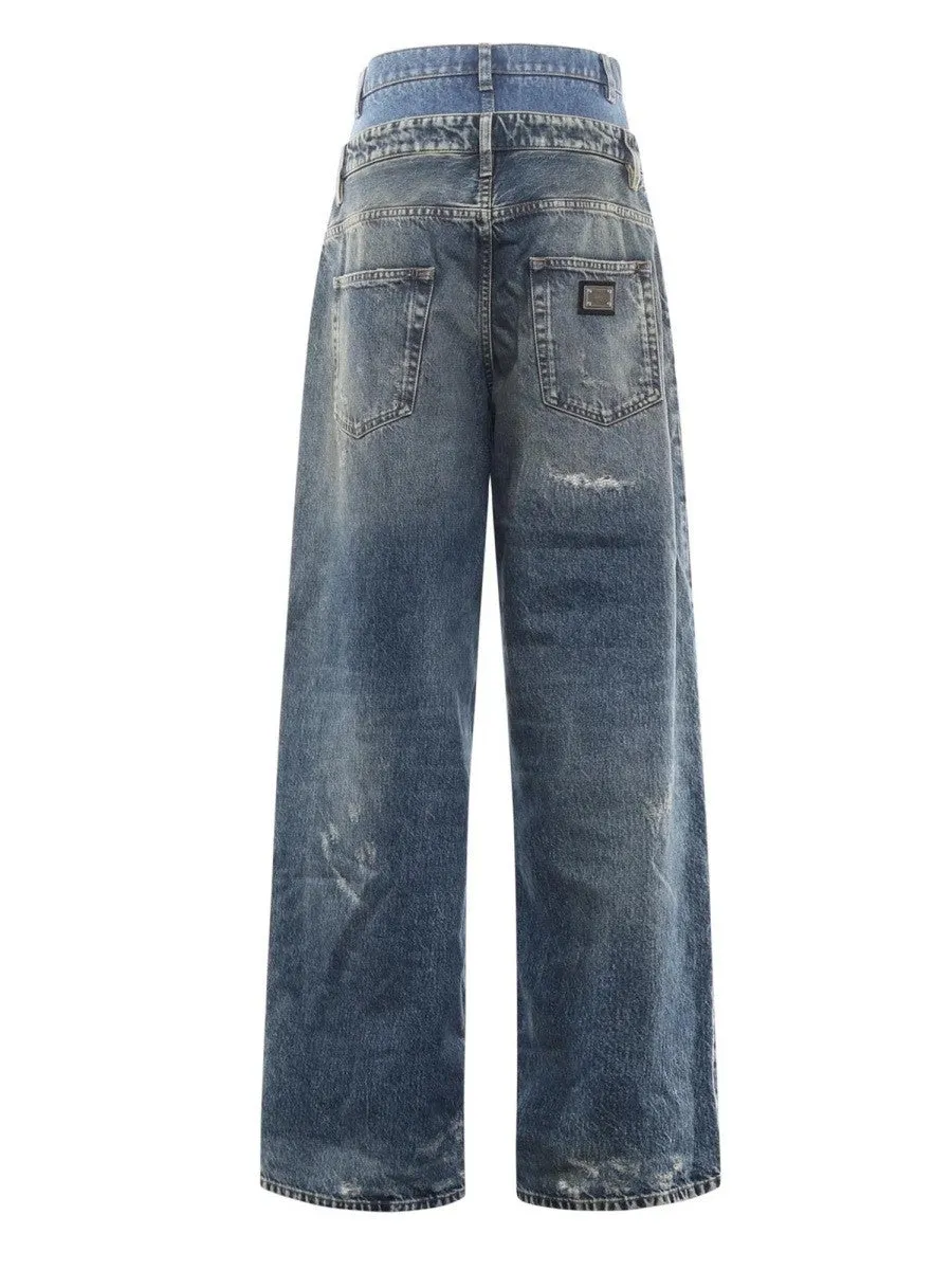 Dolce & Gabbana DOUBLE LAYER DENIM JEANS sold by Siebentaschen product image thumbnail 2