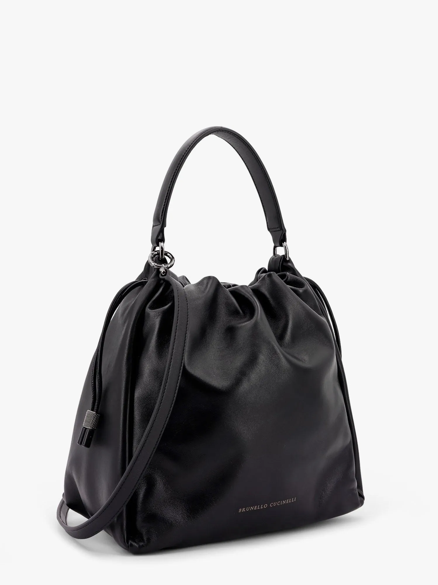 Brunello Cucinelli Bucket Mellow leather bucket bag with Monili detail sold by Siebentaschen product image thumbnail 3