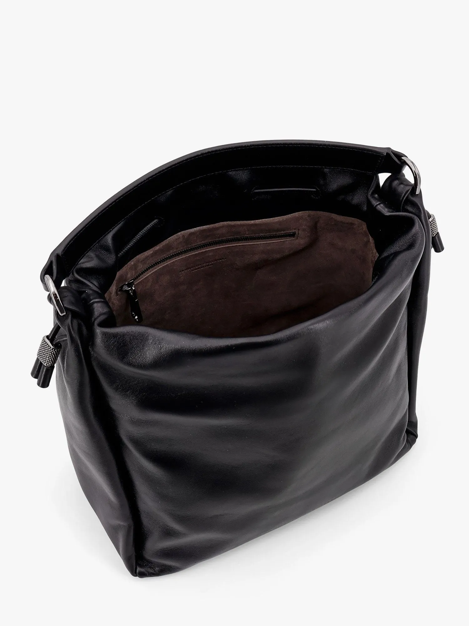 Brunello Cucinelli Bucket Mellow leather bucket bag with Monili detail sold by Siebentaschen product image thumbnail 4