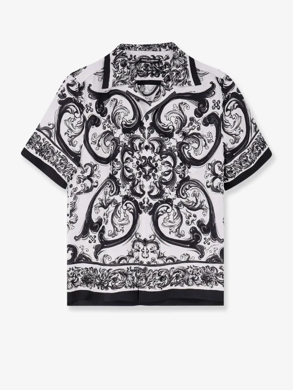 Dolce & Gabbana Silk shirt with Maiolica print sold by Siebentaschen