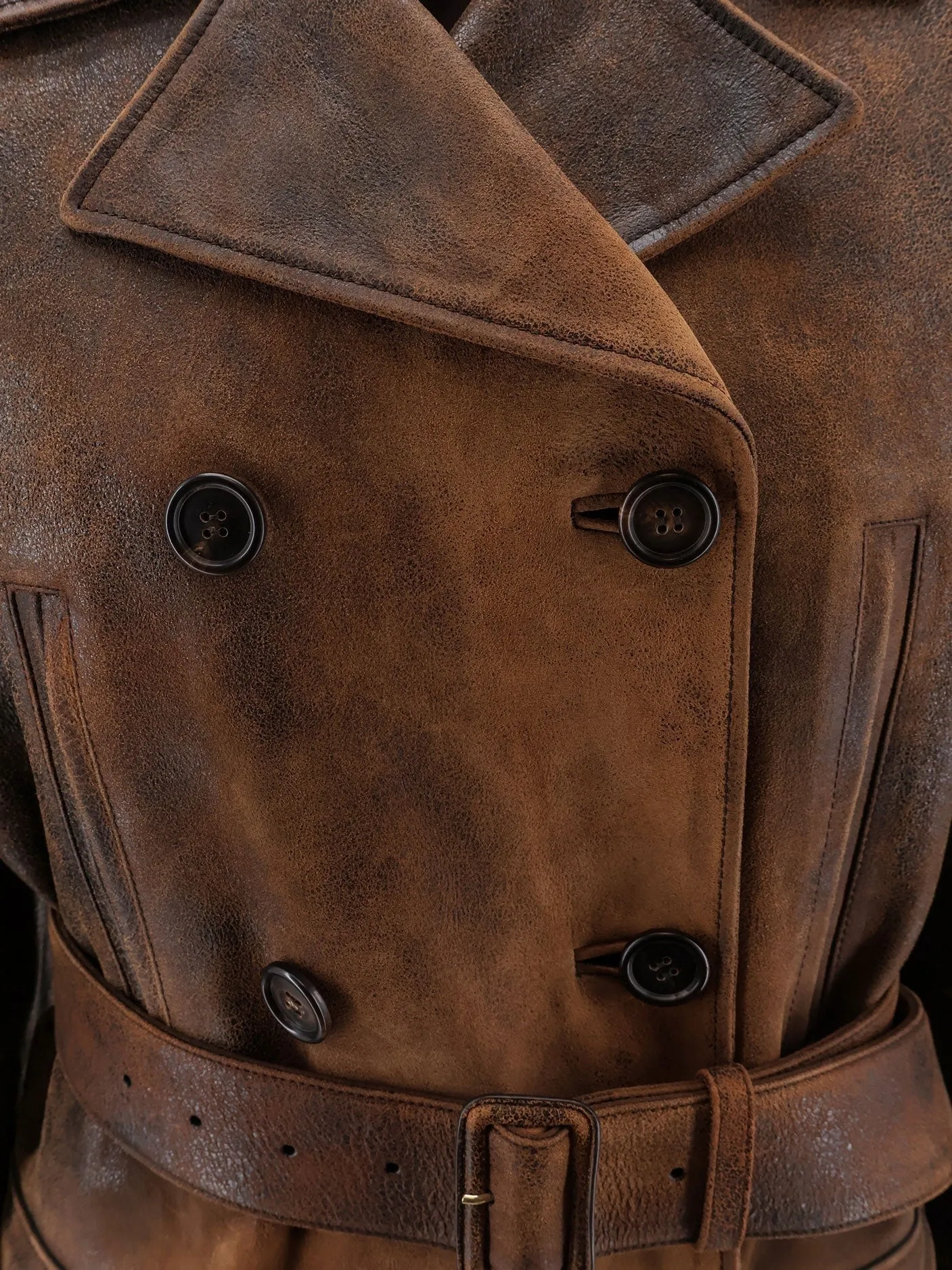 Miu Miu Double-breasted vintage effect suede jacket sold by Siebentaschen product image thumbnail 4