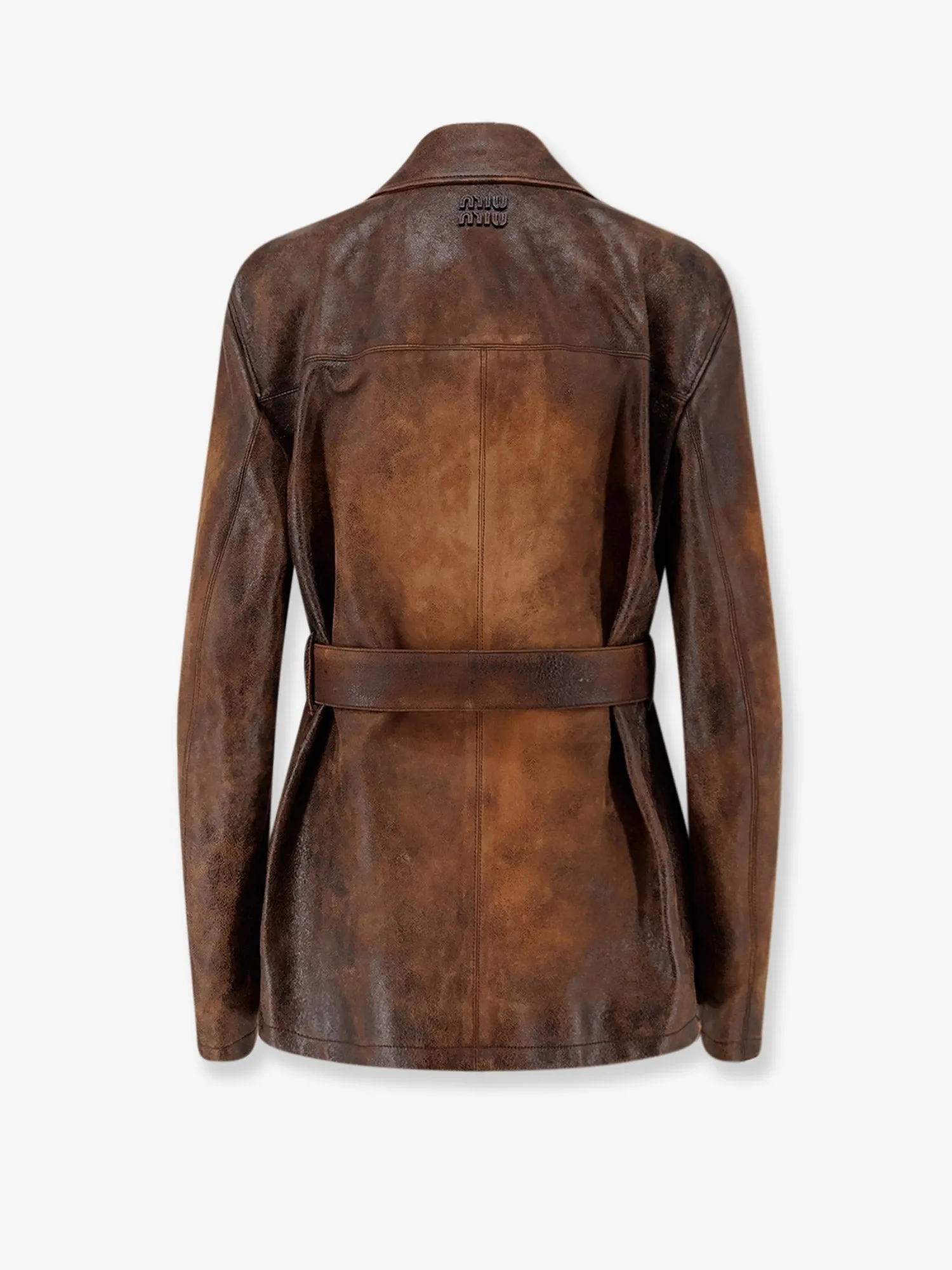Miu Miu Double-breasted vintage effect suede jacket sold by Siebentaschen product image thumbnail 2