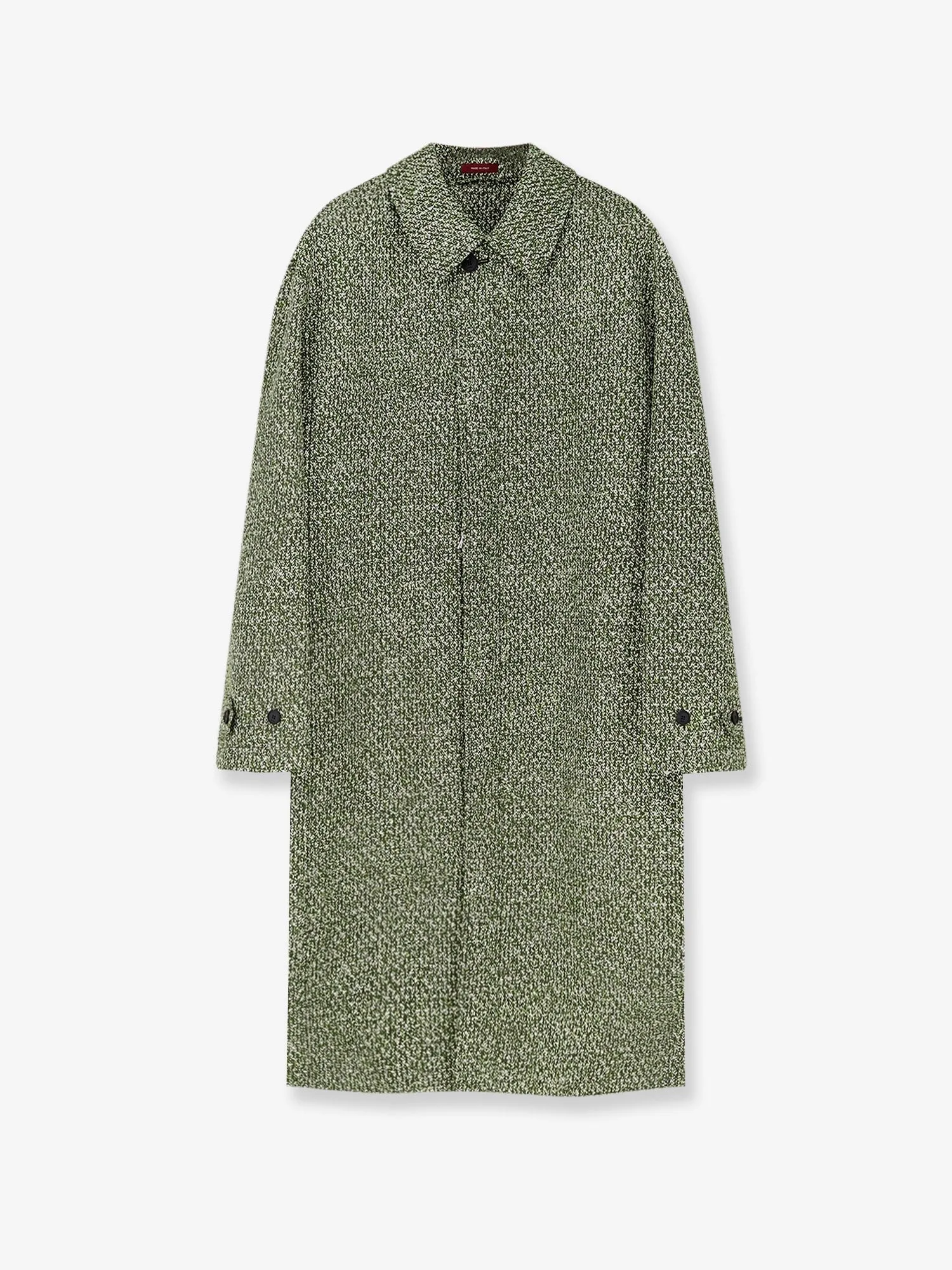 Gucci Double-breasted poplin coat with bouclé print sold by Siebentaschen