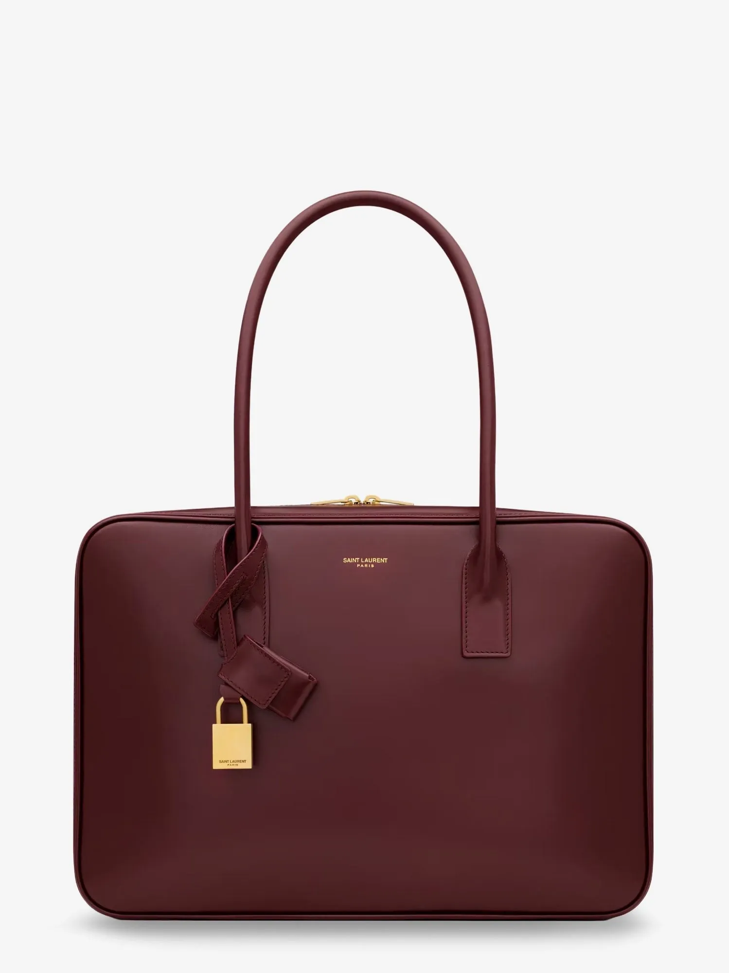 Saint Laurent Sac de Jour in Box leather handbag with metal lock detail sold by Siebentaschen