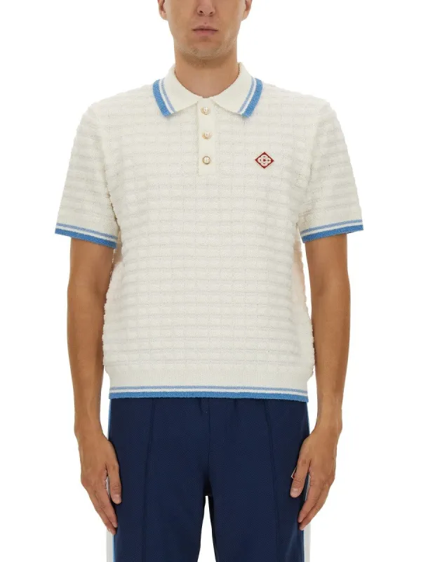 CASABLANCA COTTON BOUCLÉ POLO SHIRT sold by Siebentaschen