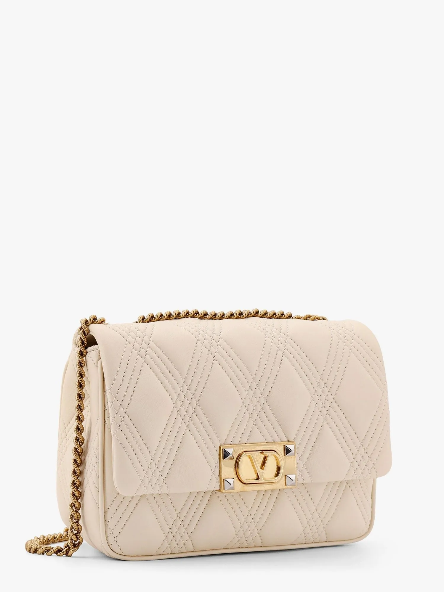 Valentino Garavani Valentino garavani quiltie 67 leather medium shoulder bag with chain sold by Siebentaschen product image thumbnail 3