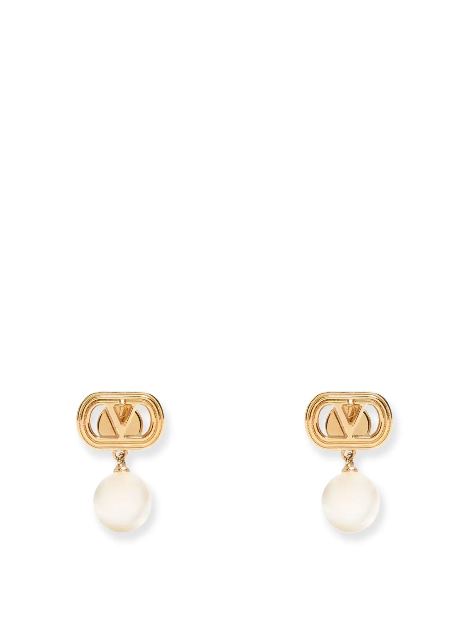 Valentino Garavani Ovalette metal earrings with Swarovski pearls sold by Siebentaschen product image thumbnail 2