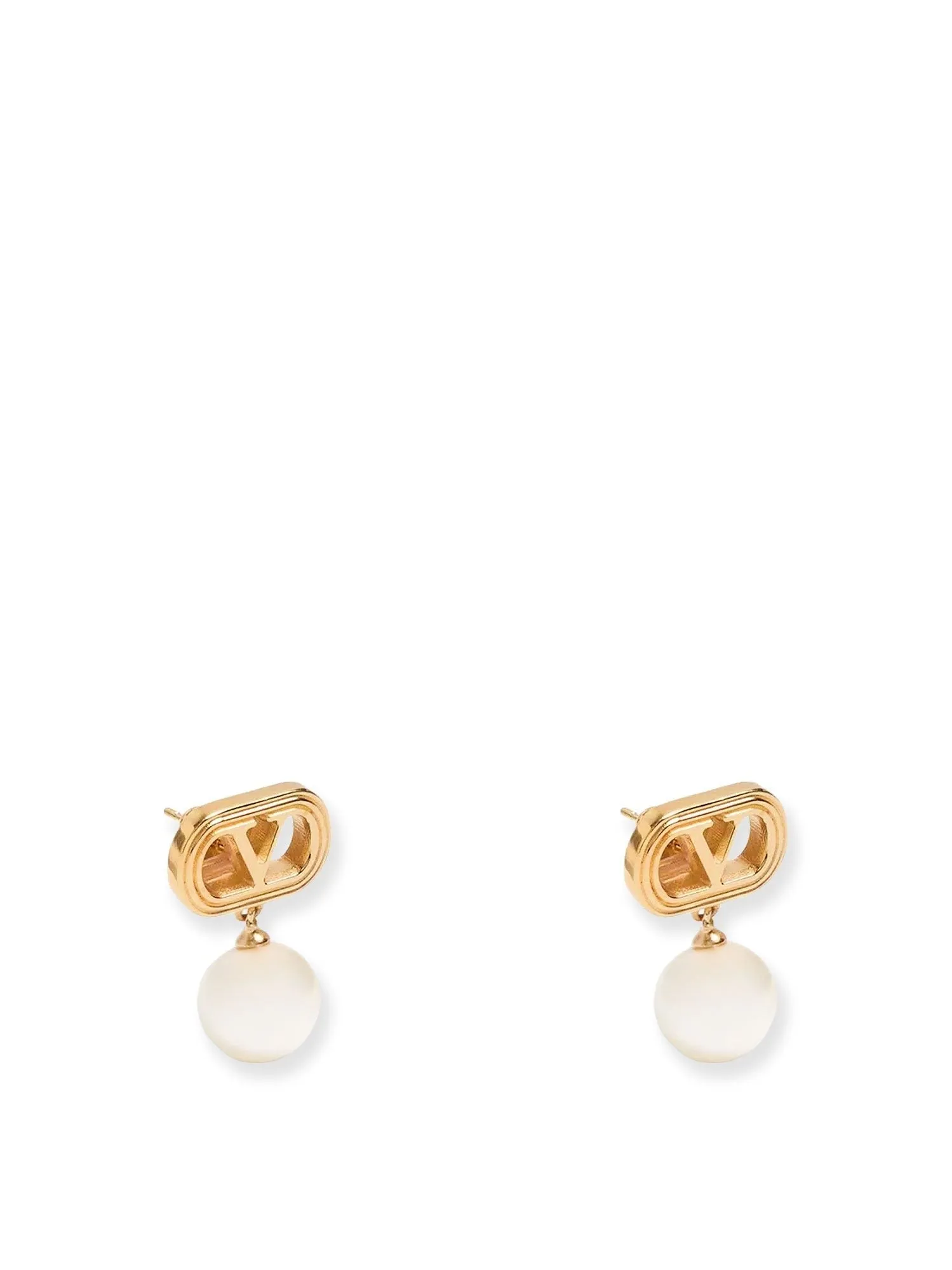 Valentino Garavani Ovalette metal earrings with Swarovski pearls sold by Siebentaschen product image thumbnail 3