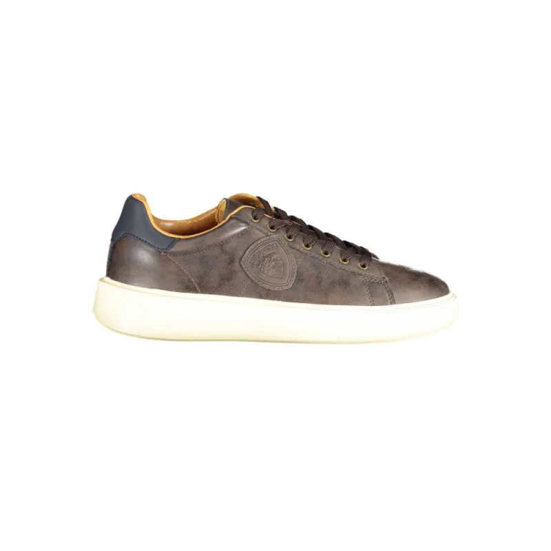 Blauer brown men's sneakers with contrasting details sold by Siebentaschen