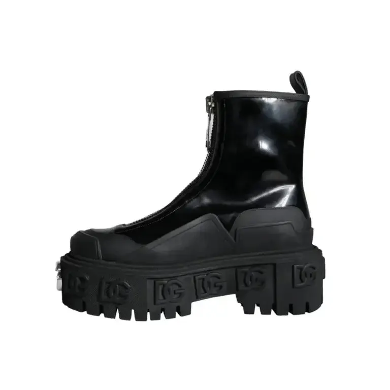 Dolce & Gabbana Leather Boots Logo Shoes Black sold by Siebentaschen product image thumbnail 4
