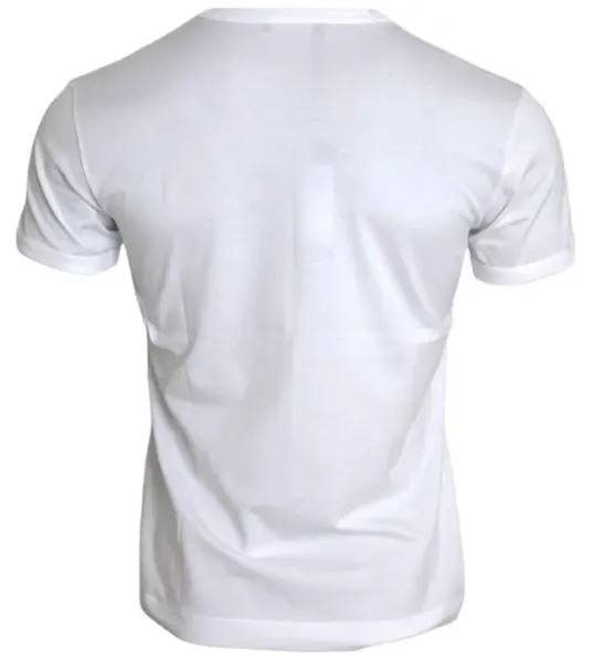 Dolce & Gabbana White cotton round-neck short-sleeved T-shirt sold by Siebentaschen product image thumbnail 2