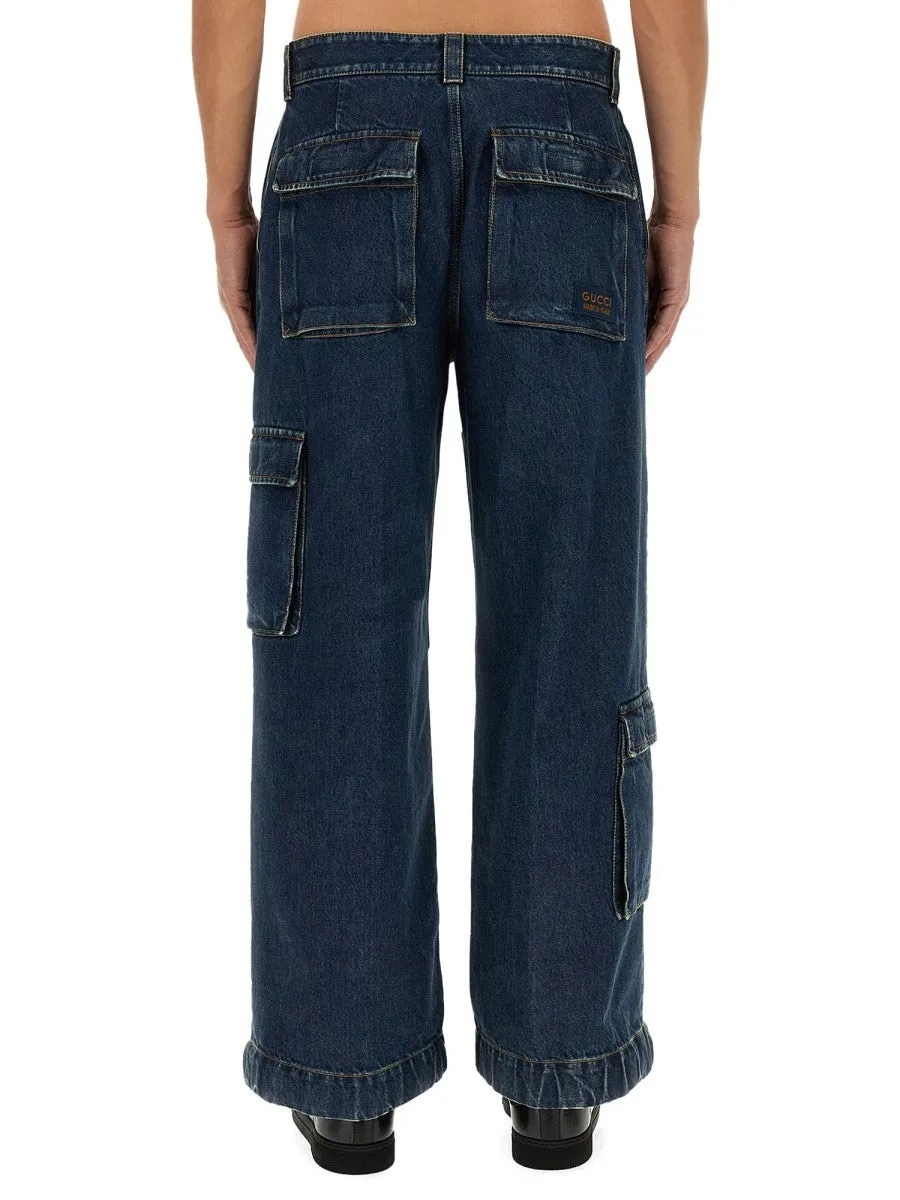 Gucci DENIM PANTS WITH GUCCI LABEL sold by Siebentaschen product image thumbnail 4