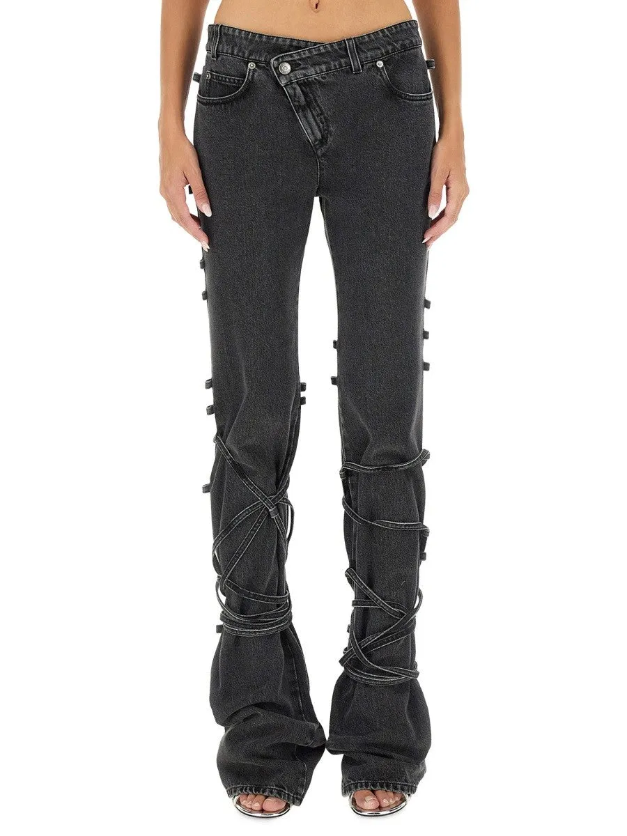 Alexander Mcqueen JEANS WITH KNOTTED DETAIL sold by Siebentaschen
