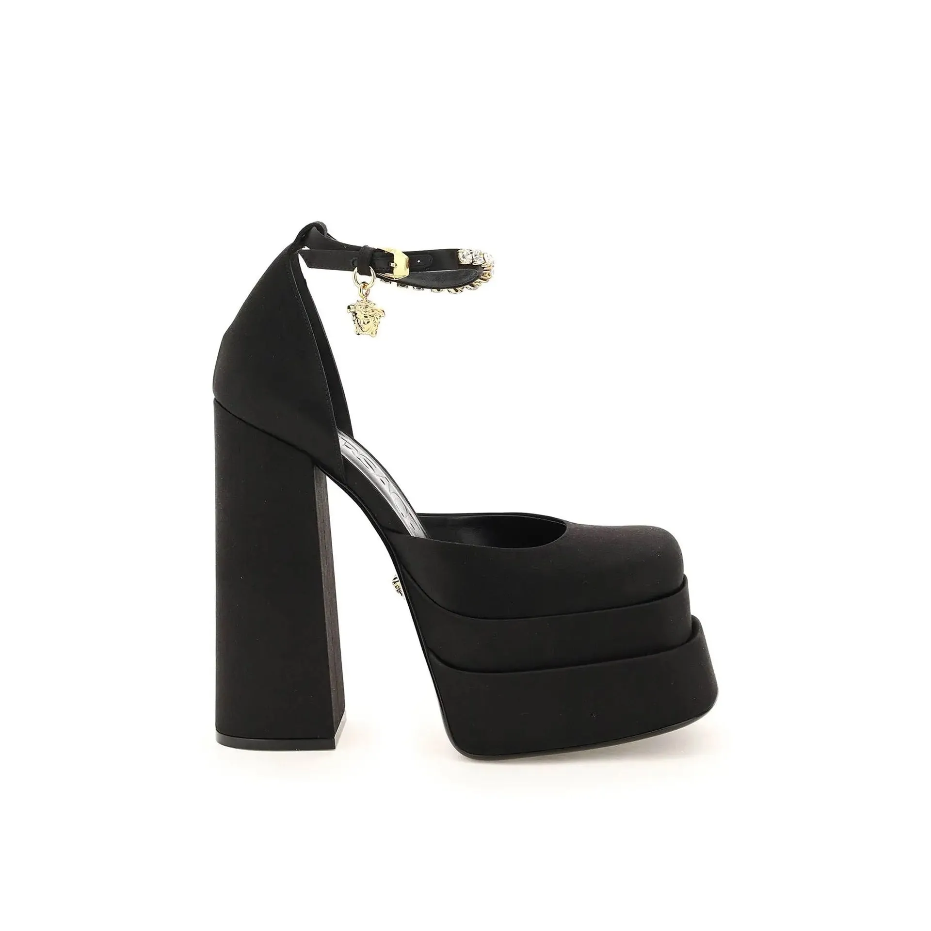 Versace Silk Satin Platform Pumps sold by Siebentaschen