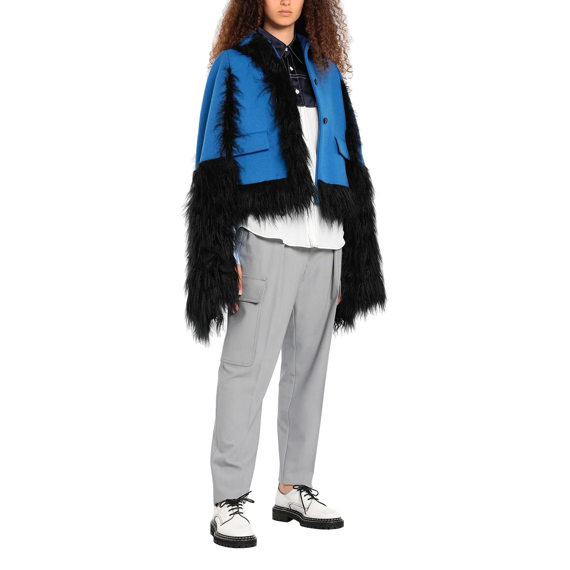 Maison Margiela Faux Fur Trimmed Cape Jacket sold by Siebentaschen product image thumbnail 2