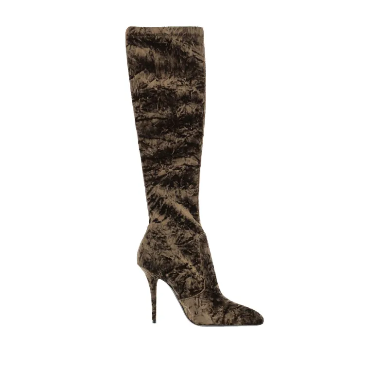 Saint Laurent Talia Velvet Boots made by Yves Saint Laurent