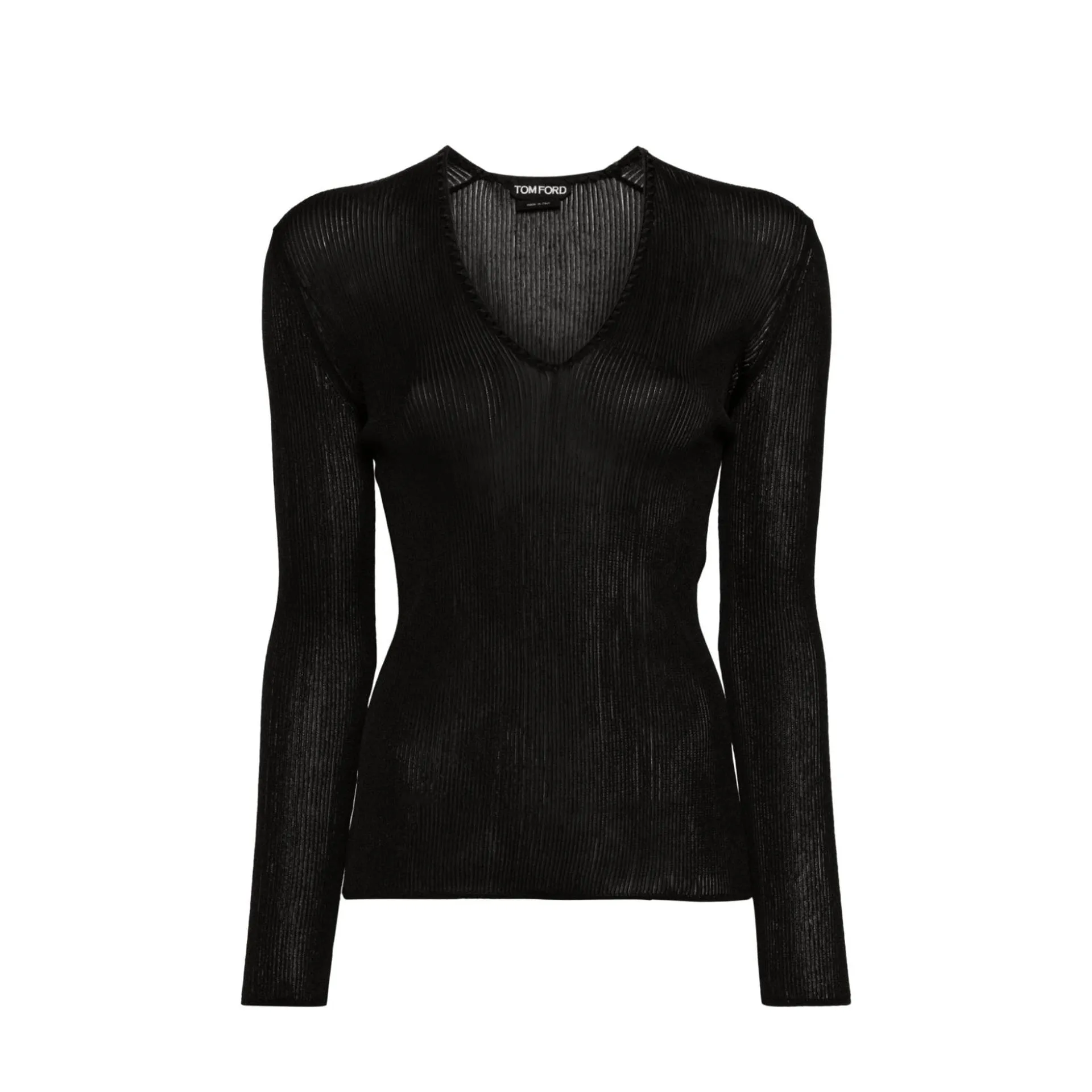 Tom Ford Sheer Fine-Ribbed Top sold by Siebentaschen