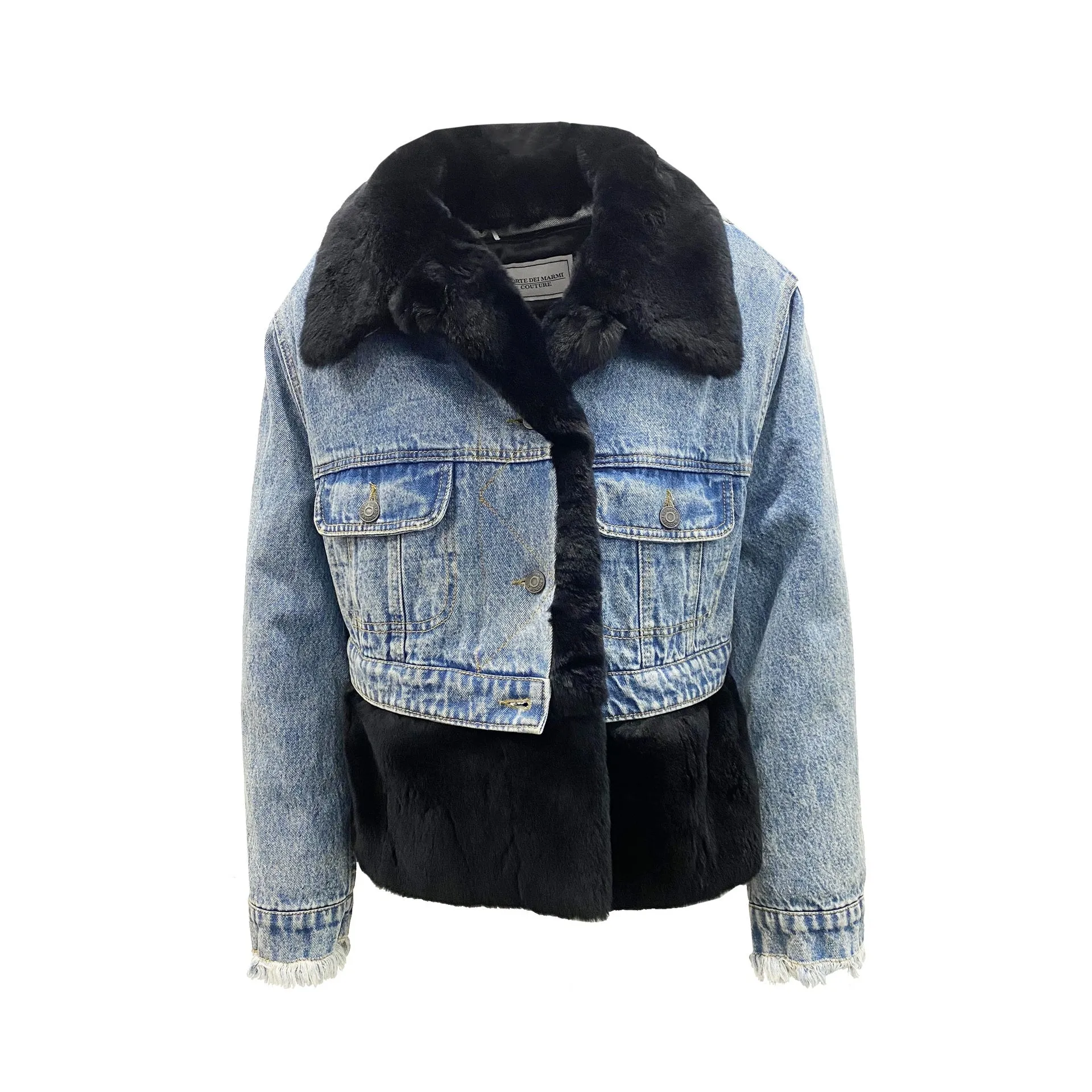 Forte Dei Marmi Couture Fur Lining Denim Jacket sold by Siebentaschen product image thumbnail 3