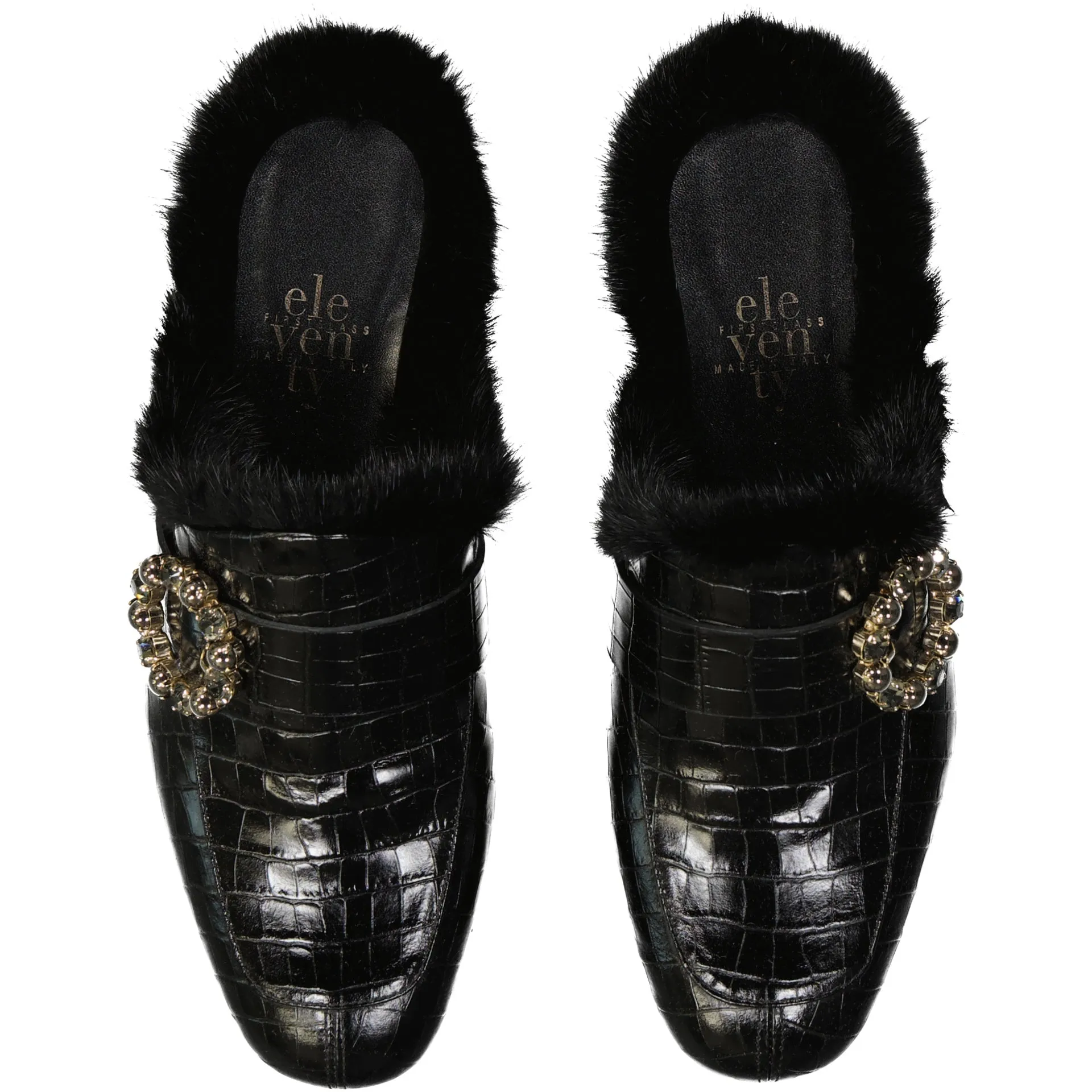 Eleventy Leather Fur Mules sold by Siebentaschen product image thumbnail 4