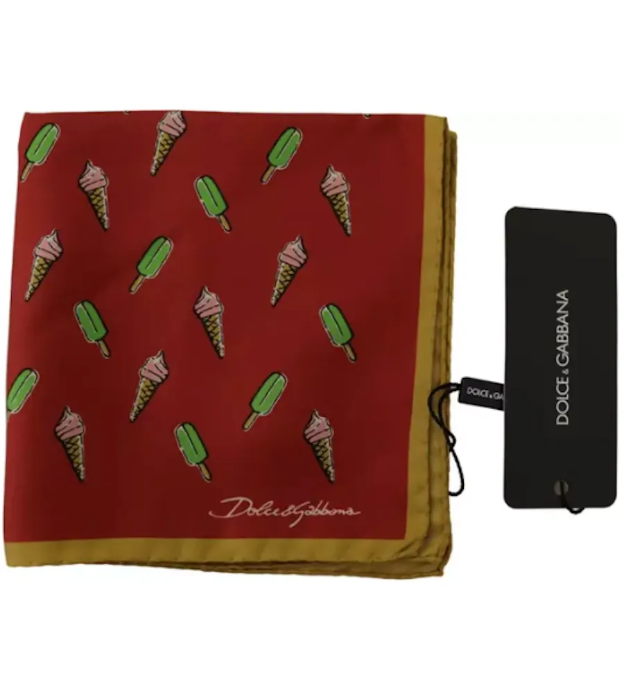 Dolce & Gabbana Multicolor Printed Square Mens Handkerchief Scarf sold by Siebentaschen product image thumbnail 2