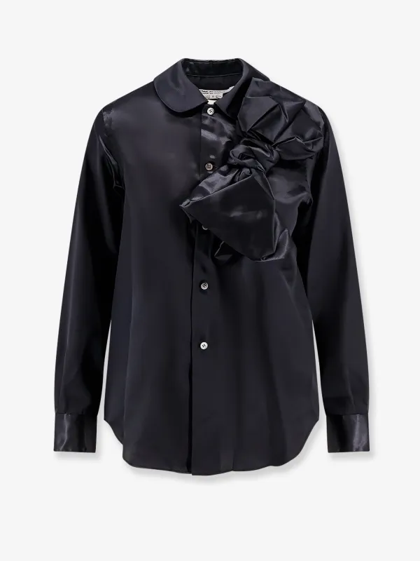 COMME DES GARCONS PLAY Satin shirt with maxi bow made by Comme des Garcons PLAY