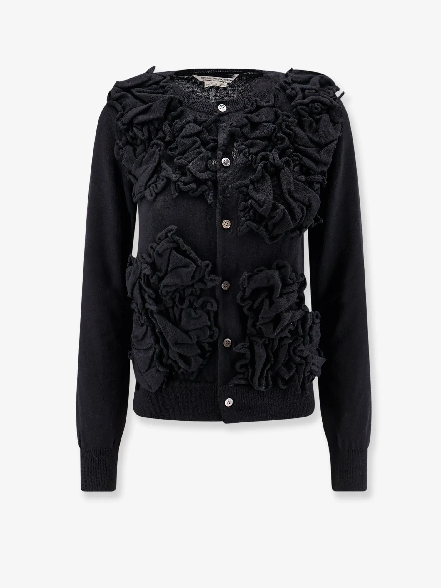 COMME DES GARCONS PLAY Wool cardigan with ruffled detail sold by Siebentaschen product image thumbnail 4