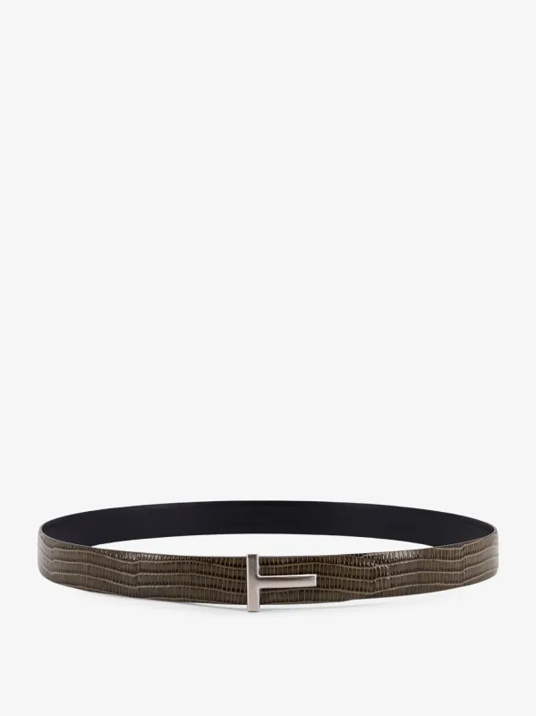 TOM FORD Leather belt with croco effect sold by Siebentaschen