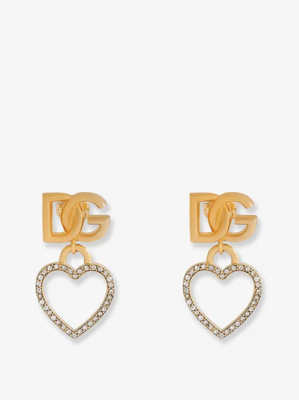 Dolce & Gabbana Meatl earrings with rhinestones sold by Siebentaschen