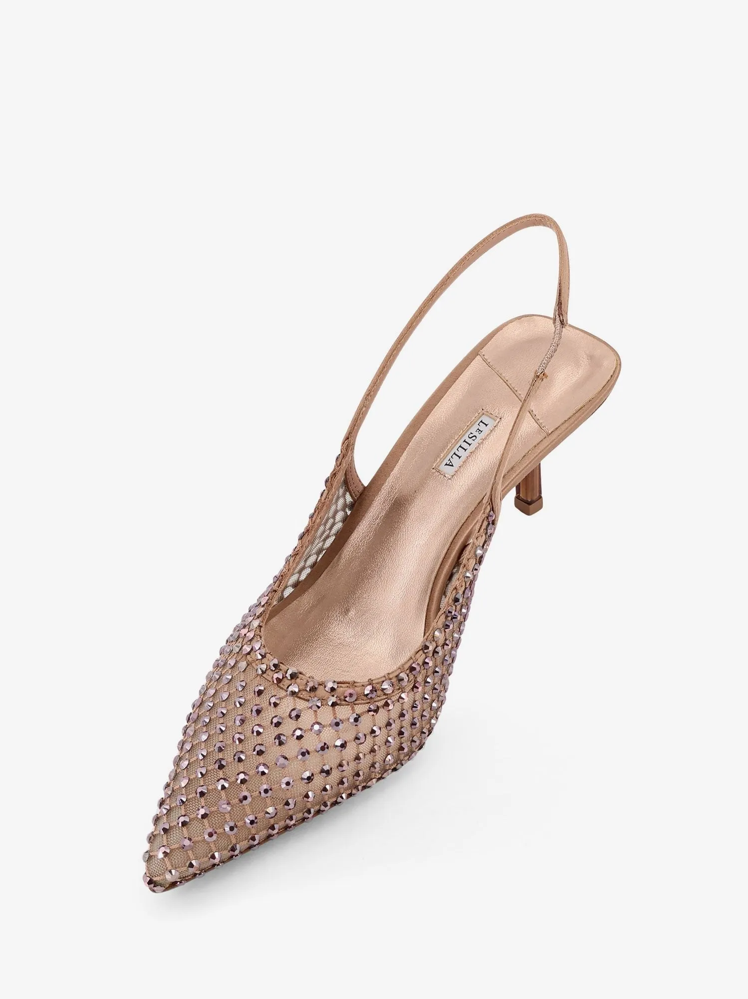 LE SILLA Gilda certified nylon and rhinestones slingback pumps sold by Siebentaschen product image thumbnail 4