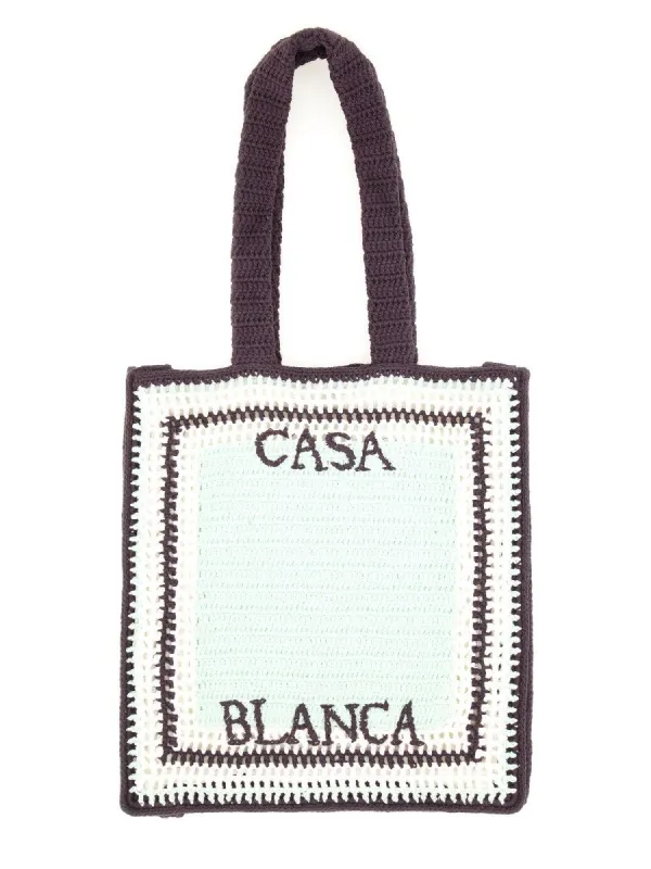 CASABLANCA CROCHET BAG WITH LOGO sold by Siebentaschen