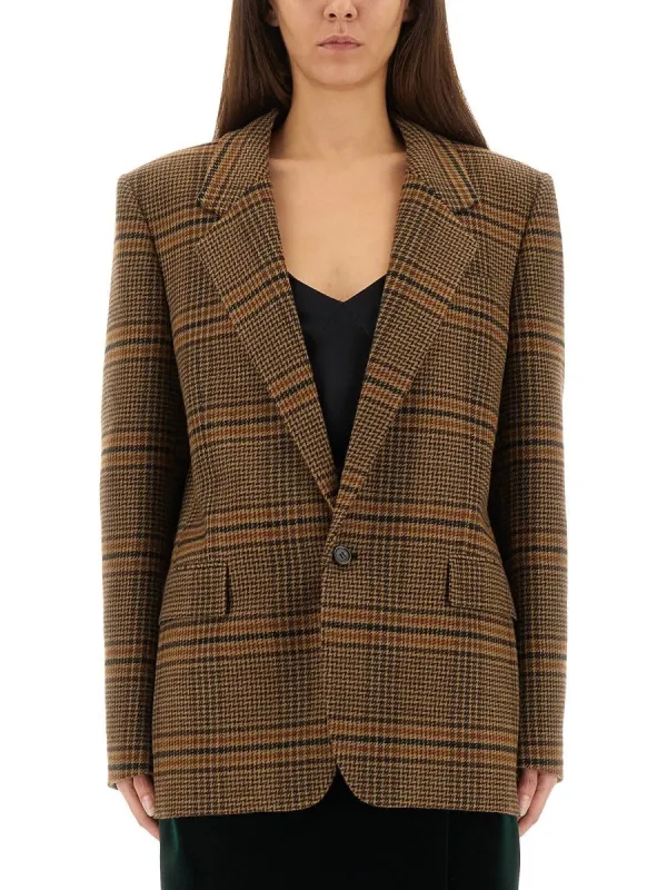 Saint Laurent PRINCE OF WALES WOOL JACKET sold by Siebentaschen