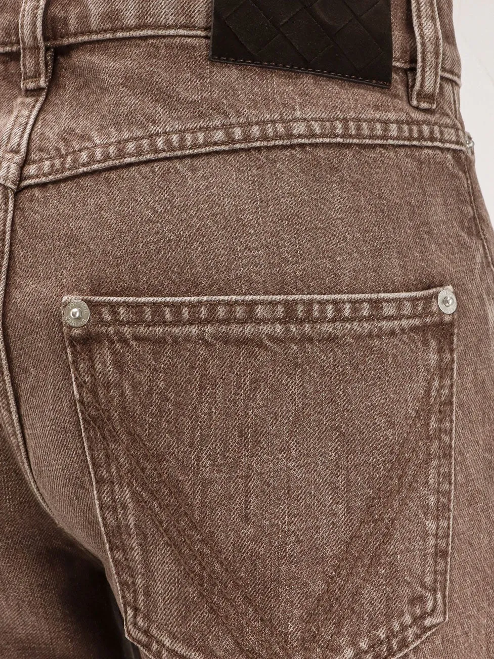 Bottega Veneta Brown washed boyfriend denim trousers sold by Siebentaschen product image thumbnail 3