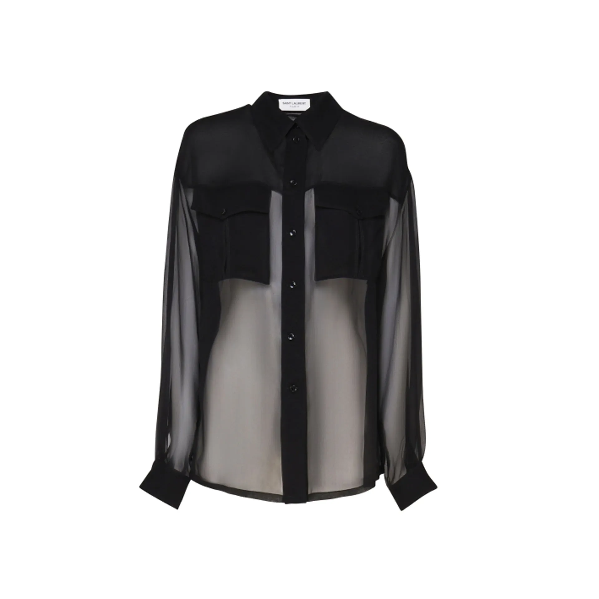 Saint Laurent Silk Crepe Muslin Shirt sold by Siebentaschen