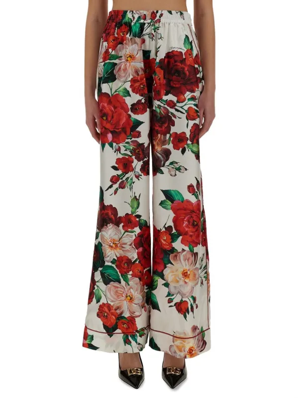 Dolce & Gabbana ROSE PRINT PAJAMA PANTS sold by Siebentaschen