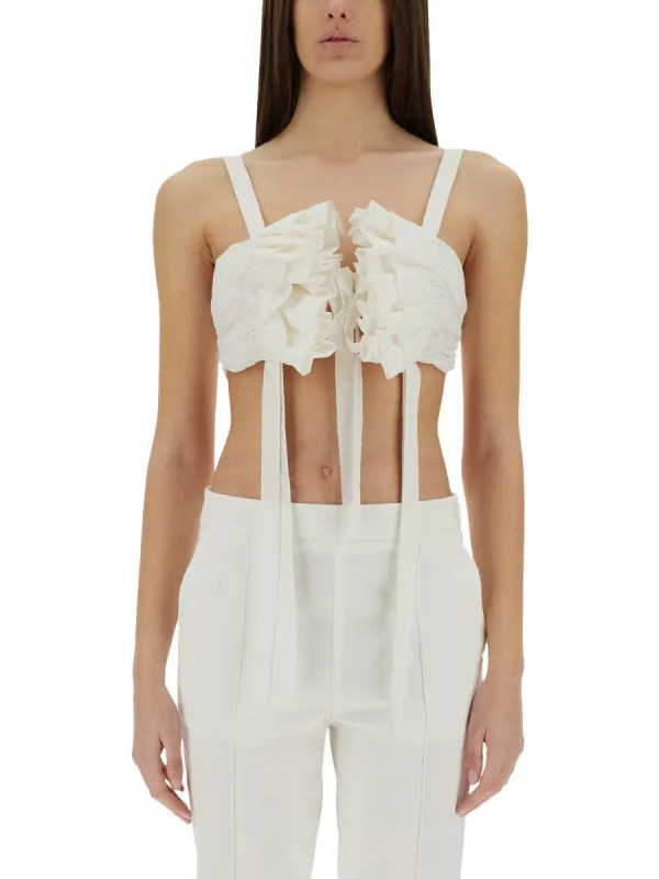 Moschino COTTON AND SILK VOILE CROP TOP sold by Siebentaschen