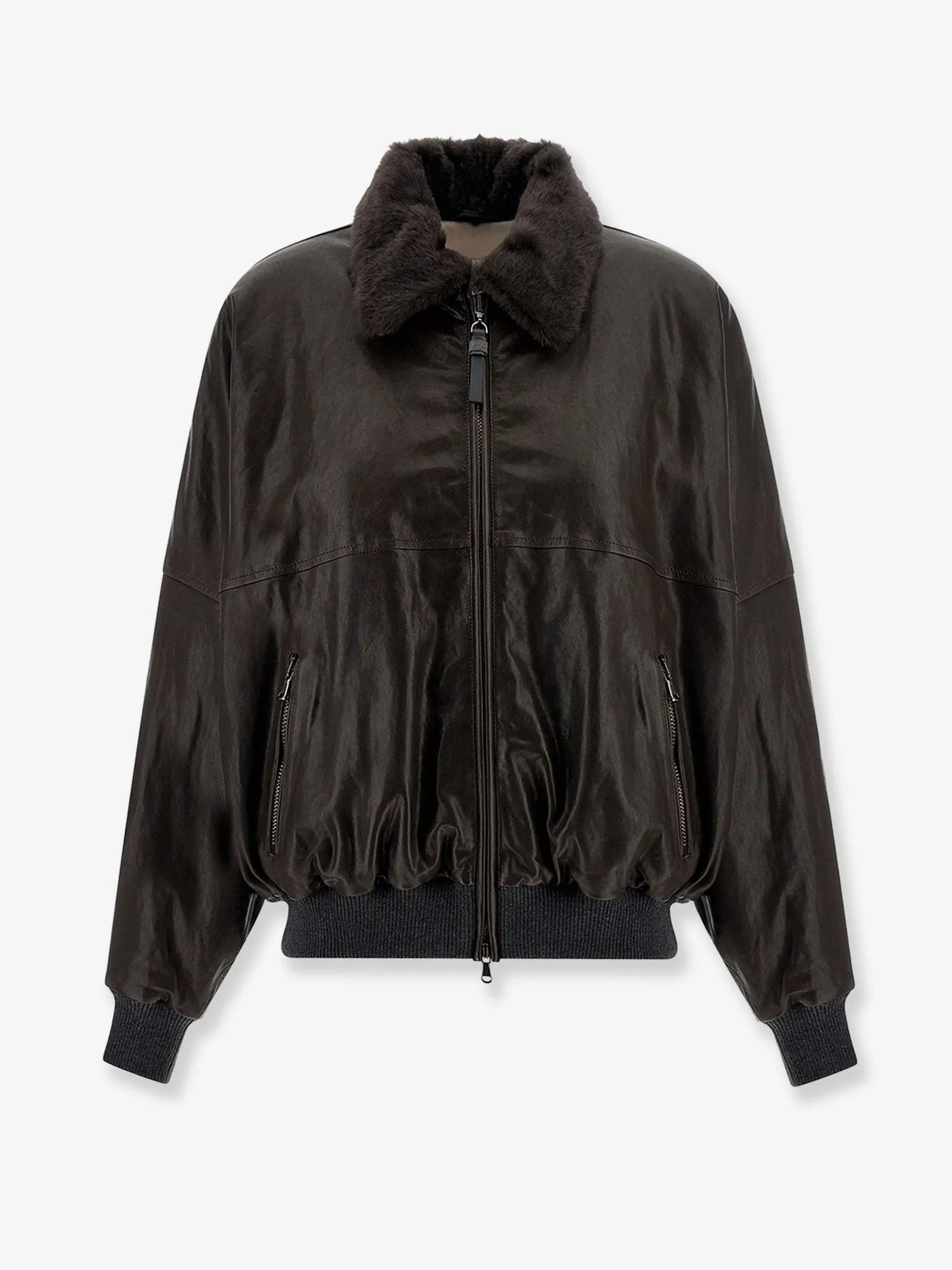 Brunello Cucinelli Aviator leather bomber sold by Siebentaschen