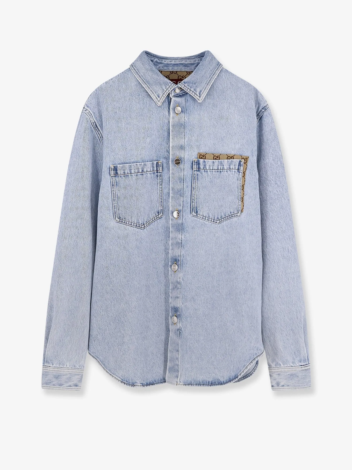 Gucci Denim shirt with GG insert sold by Siebentaschen
