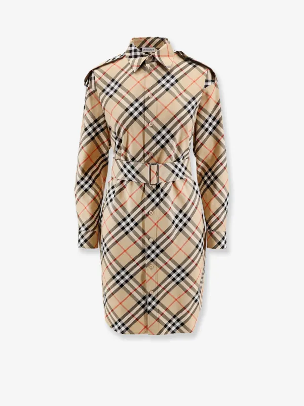 Burberry Chemisier cotton short dress with Check print sold by Siebentaschen